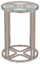 Michael Amini® Laguna Glass Top Chair Side Table with Ridge Silver Mist Base-2