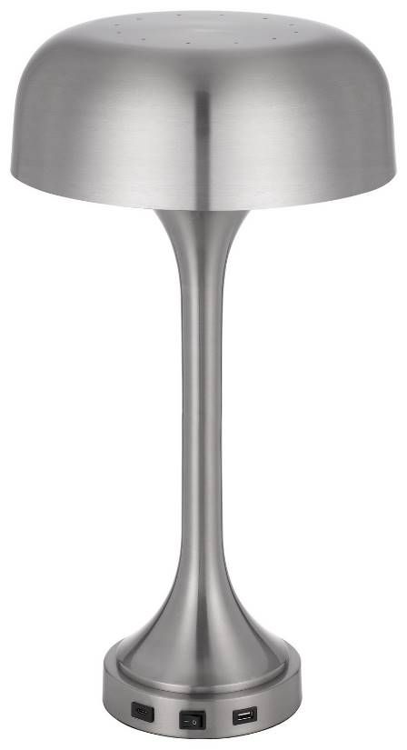 Cal® Lighting & Accessories Mushroom Brushed Steel Desk Lamps-2