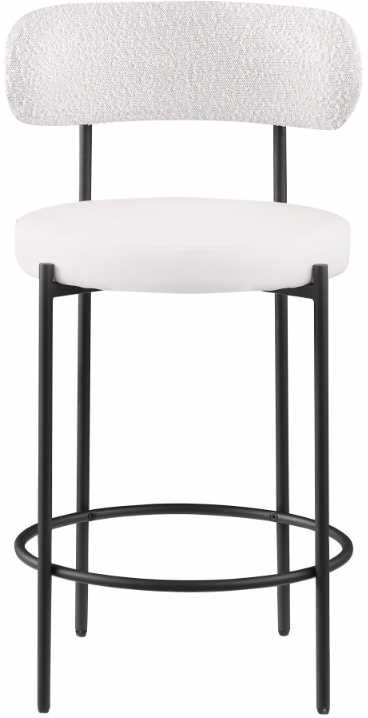 Meridian Furniture Beacon Cream/Matte Black 27" Counter Stool-1
