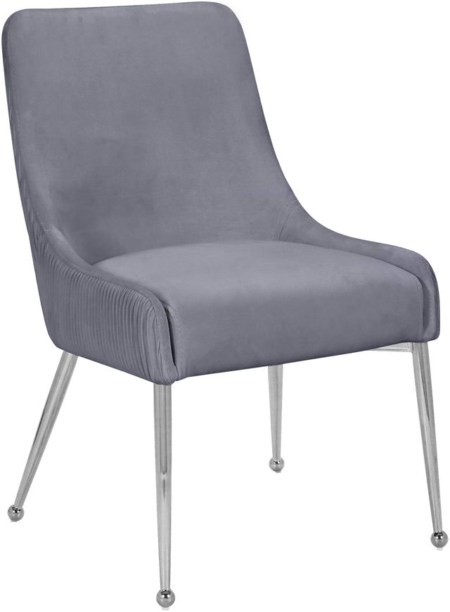 Meridian Furniture Ace Gray/Chrome Velvet Dining Chair-0