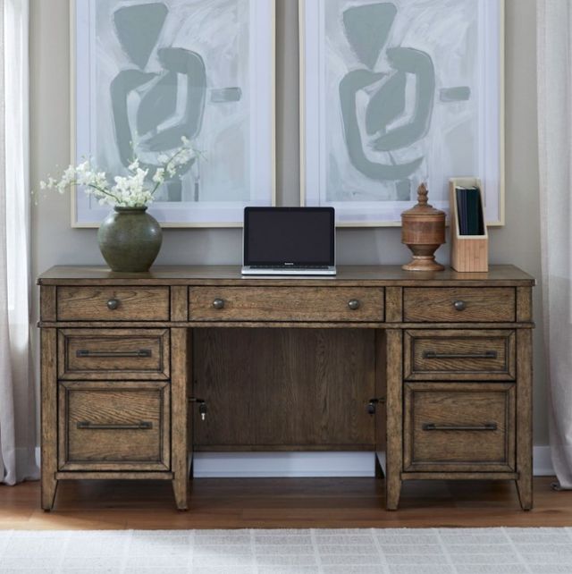 Liberty Furniture Carolina Park Amber Brown Junior Executive Credenza-1