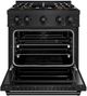 ZLINE 30" 4.2 cu. ft. Dual Fuel Range with 4 Burner DuoPro™ Cooktop and Electric Convection Oven in Black Stainless Steel-1