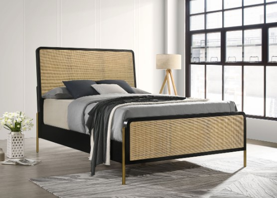 Coaster Arini Rattan Panel Bed - Thumbnail 3