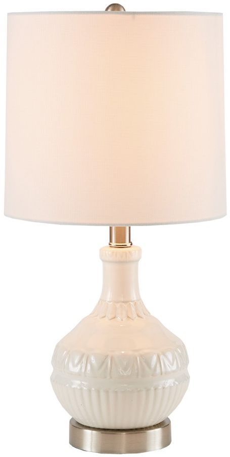 Olliix by 510 Design White Gypsy Table Lamp-1