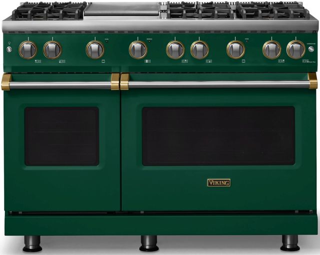 Viking® 5 Series 48" Ivy Pro Style Gas (LP) Range with Brushed Brass Trim-0