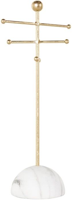 Deco Marche Gold 6-Slot Jewelry Stand with White Base-0