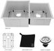 ZLine Jackson Satin Stainless Steel 32" Undermount Double Bowl Kitchen Sink with Bottom Grid-5