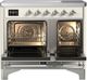 Ilve® Majestic III 40" Antique White Pro Style Induction Range with Solid Door and Chrome Trim-1
