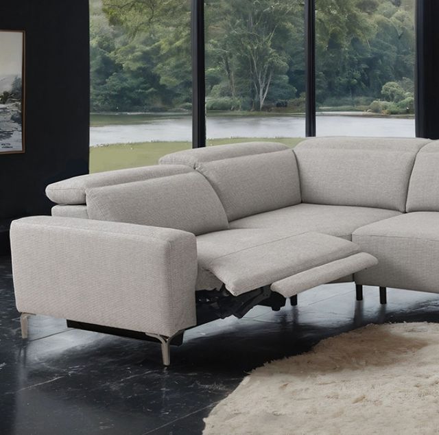 Furniture of America® Melancton 4-Piece Light Gray Power Sectional-2