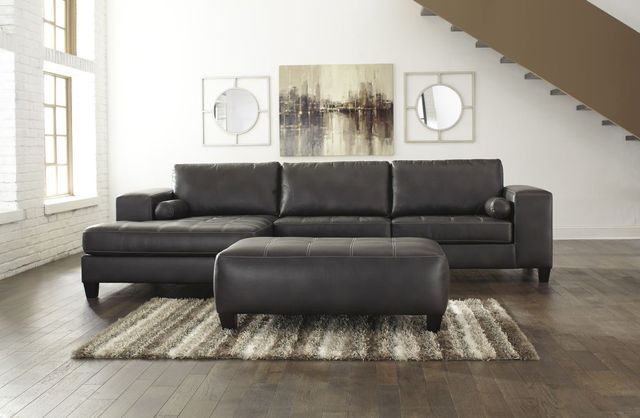 Signature Design by Ashley® Nokomis Charcoal Oversized Accent Ottoman-1