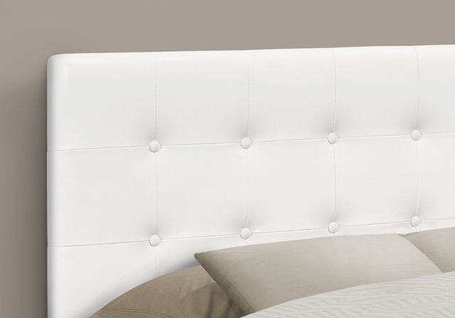 Monarch Specialties Inc. White Leather Look Full Headboard-4
