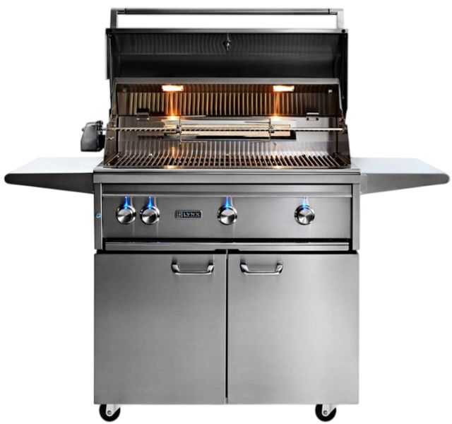 LYNX® Professional 3-Burner Stainless Steel Freestanding Natural Gas Grill with 1 Trident Infrared Burner, 2 Ceramic Burners and Rotisserie-2