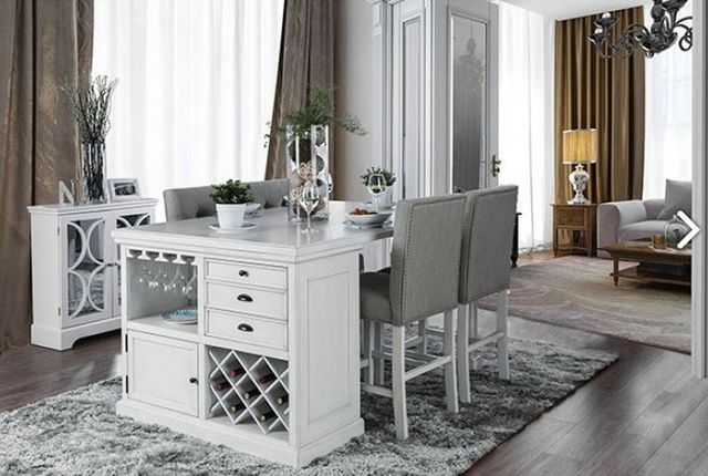 Furniture of America® Sutton 2-Piece Antique White/Gray Counter Stool Set-1
