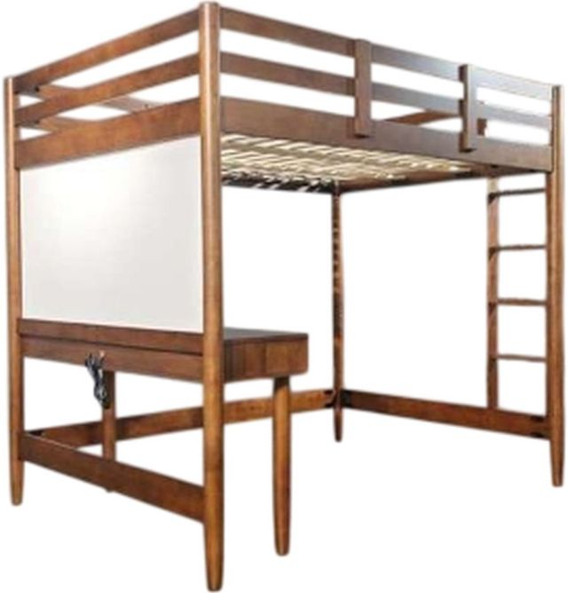 Elements International Malibu Walnut Youth Full Loft Bed-0