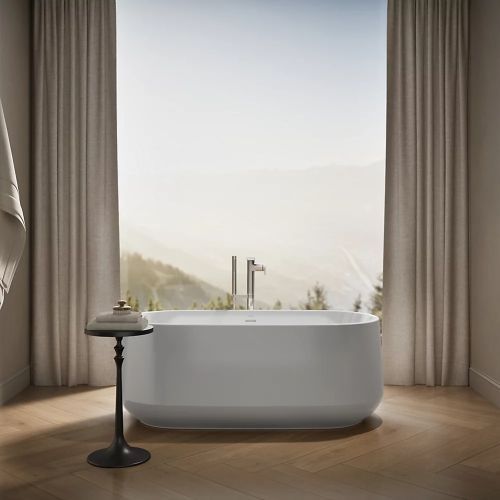 KOHLER® Ceric® White 60" x 29" Freestanding Bath-3