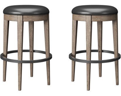 Emerald Home Benton 2-Piece Pecan Brown Backless Bar Stools-0