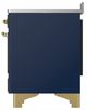 Ilve® Majestic III 48" Midnight Blue Pro Style Induction Range with Solid Door and Brass Trim-4