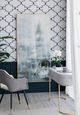 A & B Home 3-Piece Gold/Gray Foggy City Print Wall Art Set-4