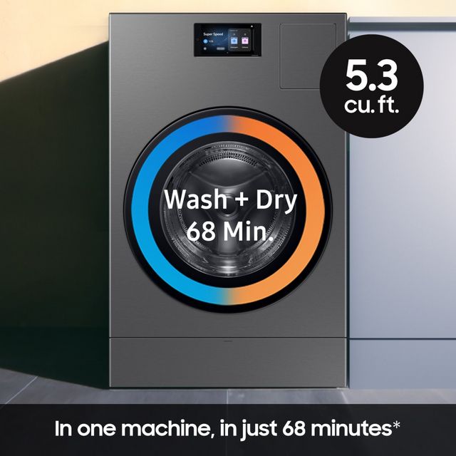 Samsung Bespoke 5.3 Cu. Ft. Dark Steel AI Laundry Combo-9