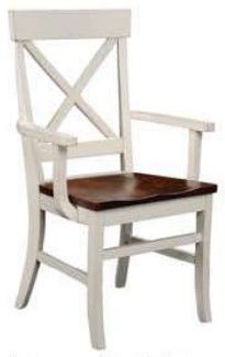 Members Amish Customizable Heritage Woodcrafters Single X Arm Chair-0