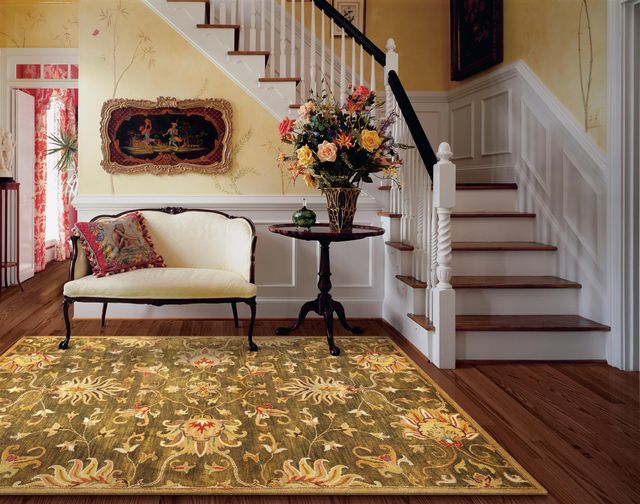 KAS Rugs Syriana Emerald Green Agra 5'x8' Rug-1