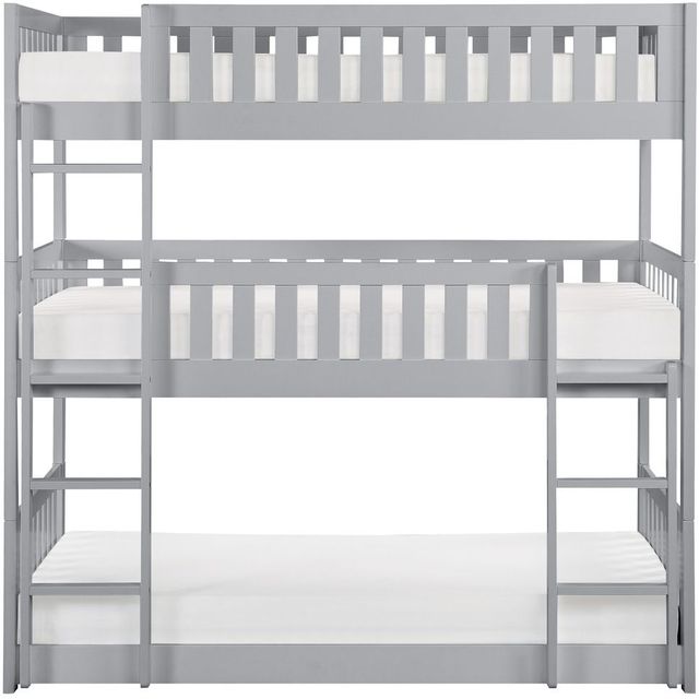 Mazin Furniture Orion Gray Twin Triple Bunk Bed-1