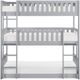 Mazin Furniture Orion Gray Twin Triple Bunk Bed-1