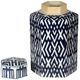 A & B Home Carlyle Blue/White Lidded Jar-2