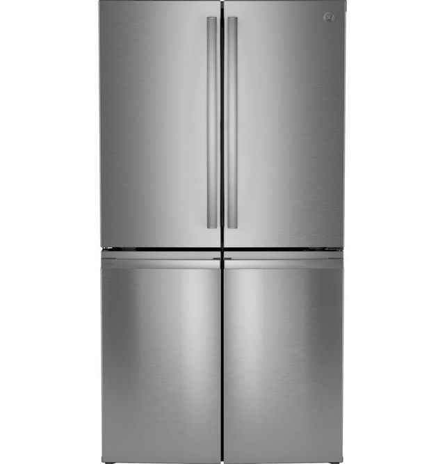 GE Profile™ 36 in. 28.3 Cu. Ft. Fingerprint Resistant Stainless Steel Quad French Door Refrigerator with Dual Dispense AutoFill Pitcher-0