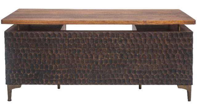 Home Trends & Design Santa Cruz Antique Bronze/Brown Office Desk-3