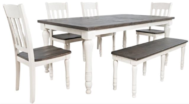 Jofran Inc. Madison County 6-Piece Vintage White Dining Set-0
