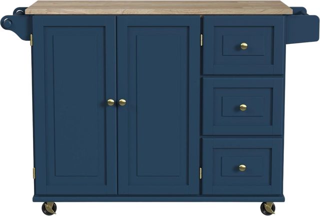 homestyles® Dolly Madison Blue Drop Leaf Kitchen Cart-1