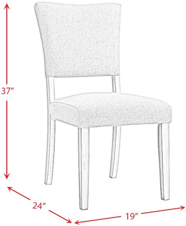 Elements International Bette 7-Piece White Upholstered Dining Set-2