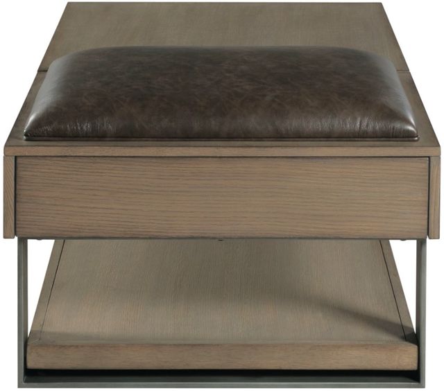 Hammary® Stella Umber Lift Top Storage Coffee Ottoman Table with Gray Frame-4