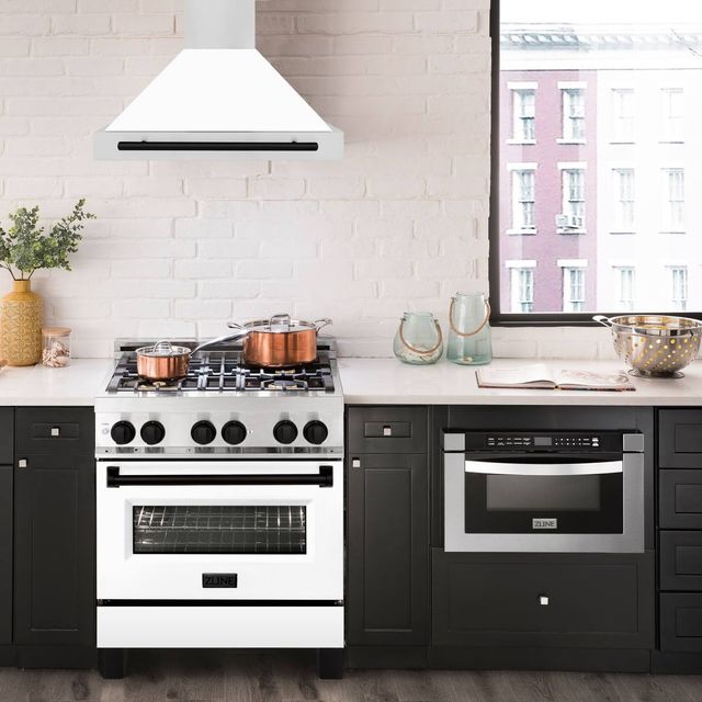 ZLINE Autograph Edition 30" White Matte Wall Mounted Range Hood -1