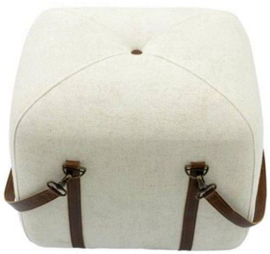 YHD White Denver Ottoman Pouf-4