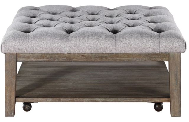 Homelegance® Roseboro Wire Brushed Dark Gray Cocktail Ottoman-2