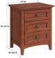 Whittier Wood® Furniture McKenzie Glazed Antique Cherry 3-Drawer Nightstand-2