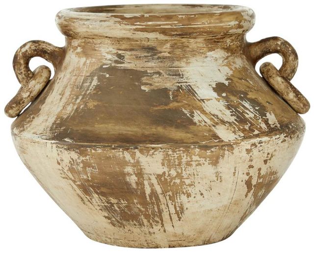 Deco Marche Beige 13" Ceramic Distressed Vase-0