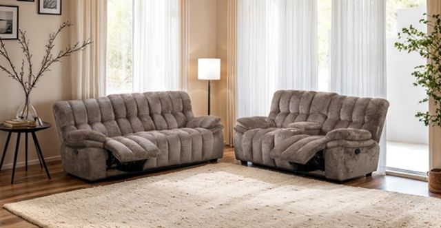 Furniture of America® Hieronymus Dark Brown Manual Loveseat-2