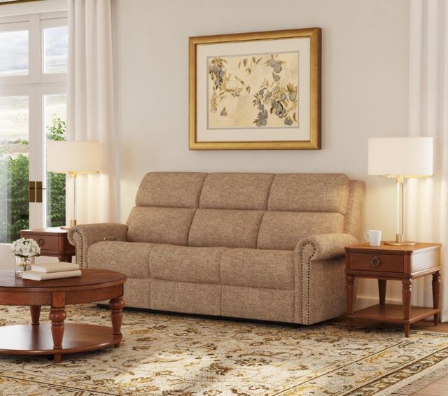 Flexsteel® Customizable Bernard Fabric Power Reclining Sofa with Headrest and Lumbar-1