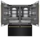 ZLINE Autograph Edition 60" 32.2 Cu. Ft. Black Stainless Steel French Door Built-In Bottom Freezer Refrigerator with Water Dispenser and Ice Maker in Graphite Gray Interior and Polished Gold Helix Handles-3
