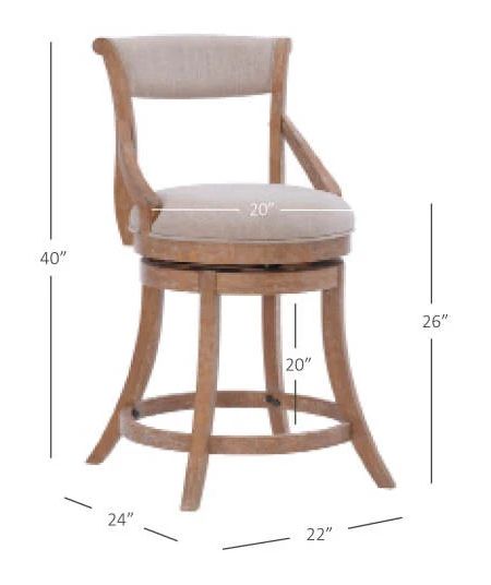 Powell® Gendry Natural Big and Tall Counter Stool-2