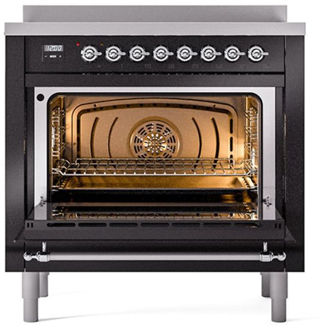 Ilve® Nostalgie II Series 36" Glossy Black Pro Style Induction Range-2