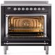 Ilve® Nostalgie II Series 36" Glossy Black Pro Style Induction Range-2