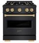 ZLINE Classic Autograph Edition 30" Black Stainless Steel Pro Style Gas Range with Champagne Bronze Accents-0