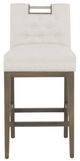Fairfield® Customizable Entree Dining Nickel Metal Pull Short Button Back Bar Stool-1