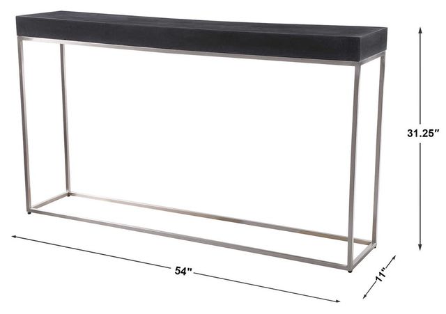 Uttermost® Jase Black Console Table with Brushed Nickel Base-2