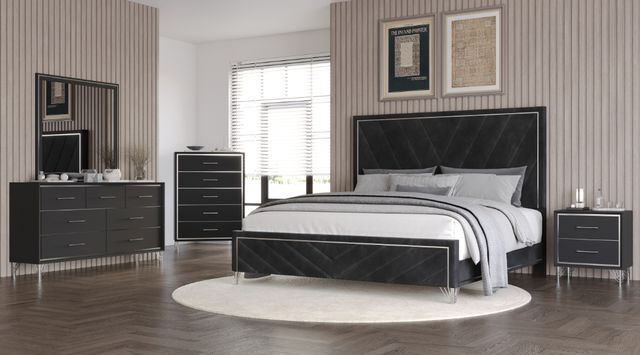 New Classic® Home Furnishings Ava 4-Piece Black Eastern King Bedroom Set-1