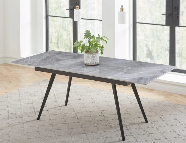 Modus Furniture Lucia Piedra Dining Table with Black Base-1